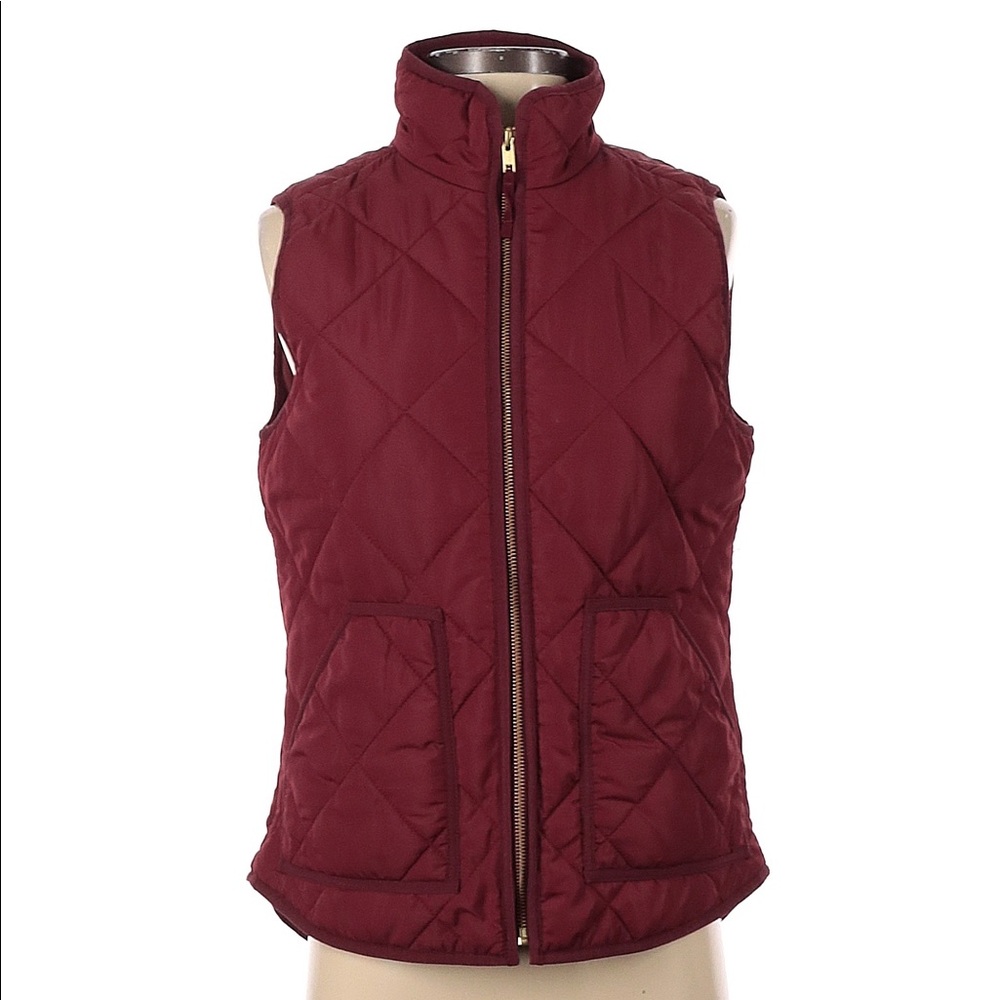NWT J. Crew Mercantile Quilted Burgundy Red Vest Large